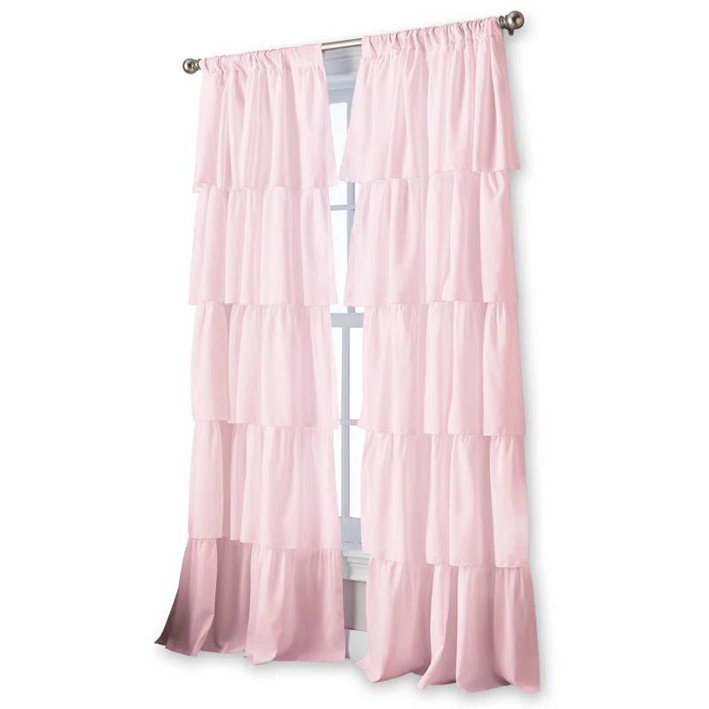 Red Barrel Studio® Flounced Solid Color Semi-Sheer Rod Pocket Single Curtain Panel