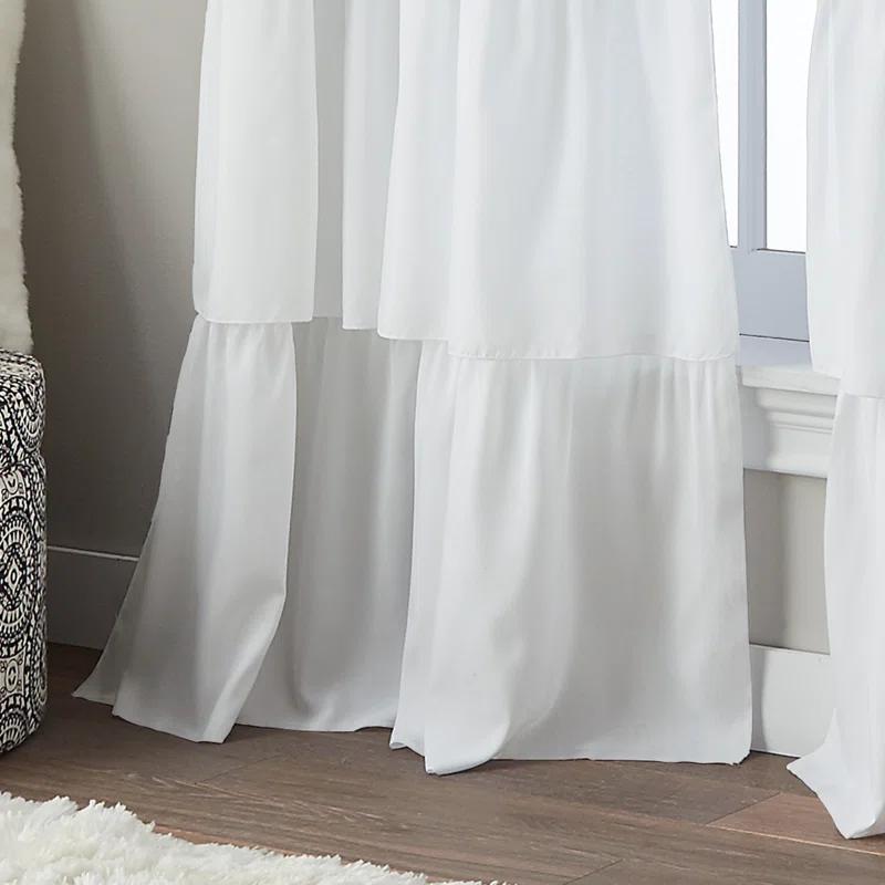 Red Barrel Studio® Flounced Solid Color Semi-Sheer Rod Pocket Single Curtain Panel