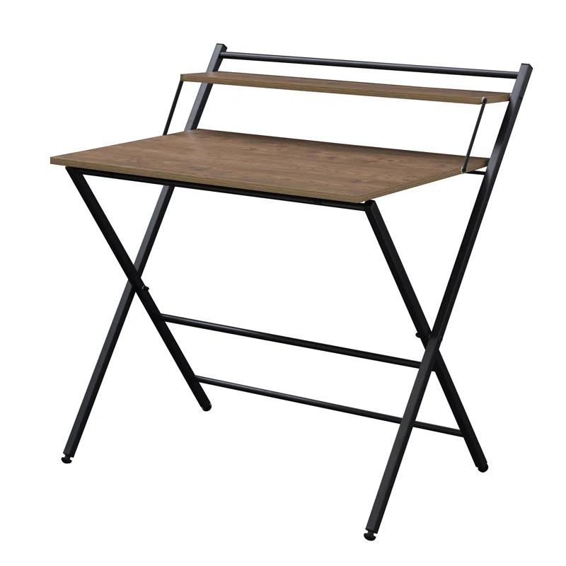 Compact Brown Foldable Wooden Tray Desk - 33"