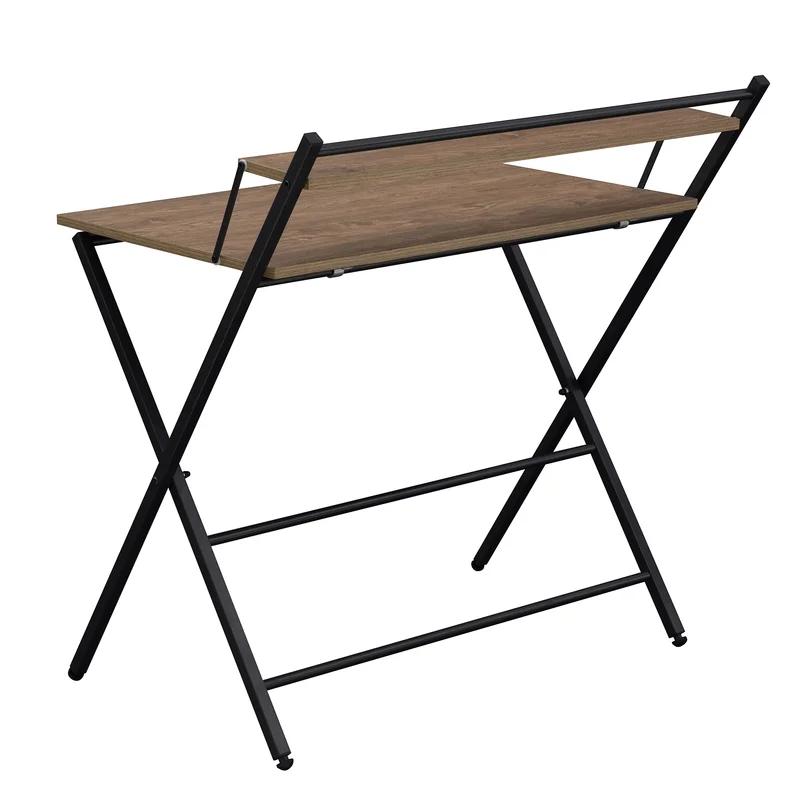 Compact Brown Foldable Wooden Tray Desk - 33"