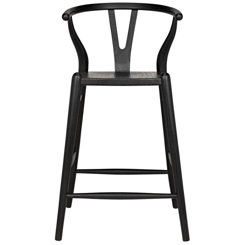 Zola Charcoal Black Solid Wood Counter Stool 18.5 in