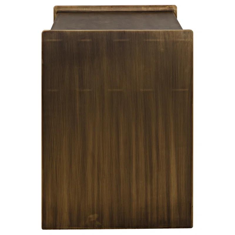 Cyrus Aged Brass Square Metal End Table