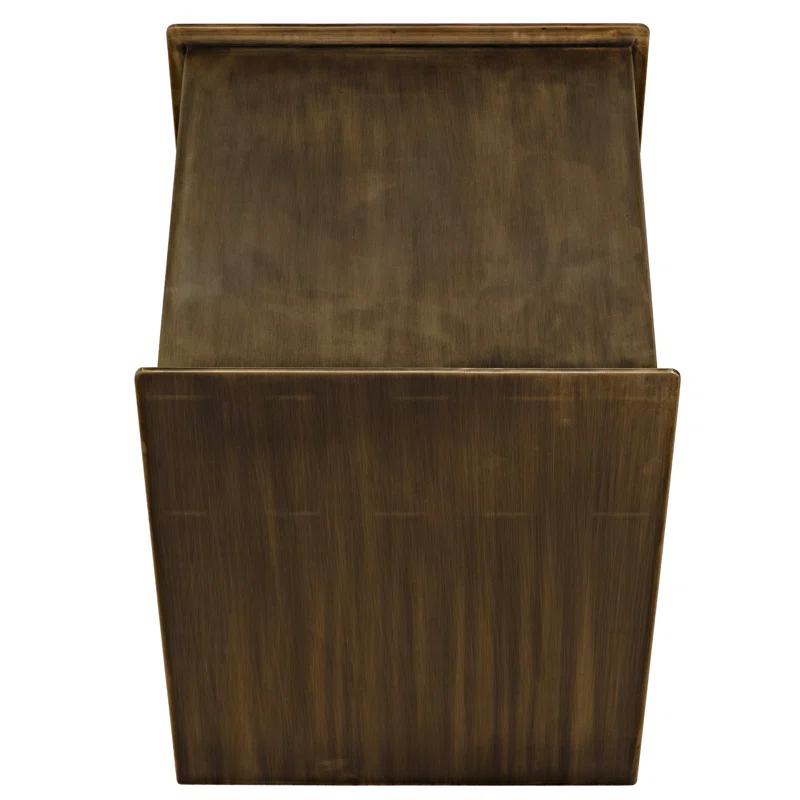 Cyrus Aged Brass Square Metal End Table