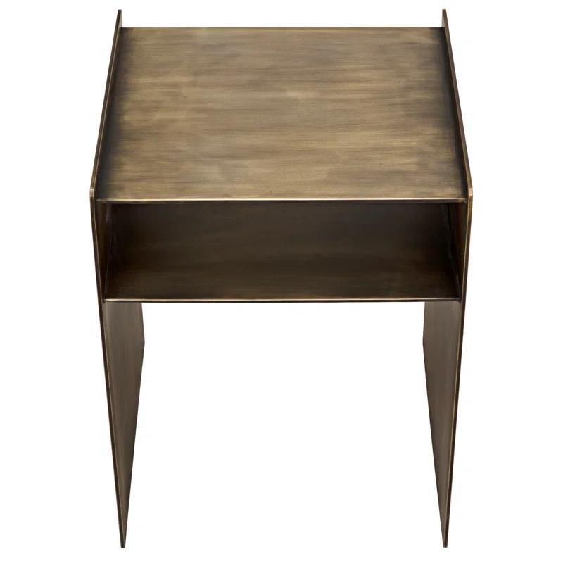 Cyrus Aged Brass Square Metal End Table