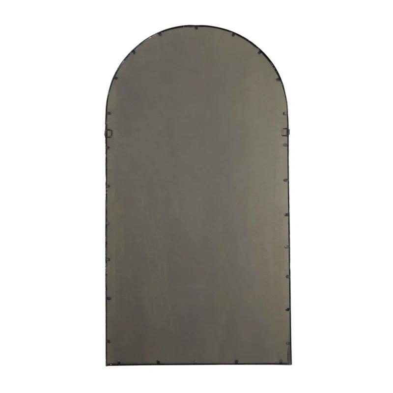 One Allium Way® Metal Window Pane Inspired Room Wall Mirror with Arched Top