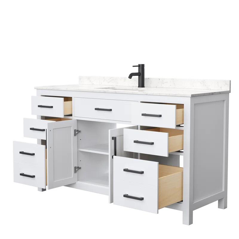 Beckett 60" Freestanding Single Bathroom Vanity with Cultured Marble Top