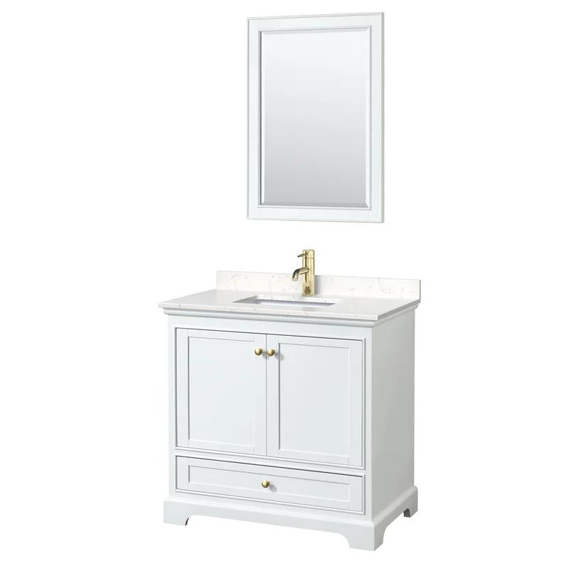 Deborah Dark Espresso 36'' Single Bathroom Vanity with Carrara Marble Top