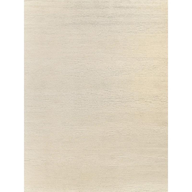 Ivory Hand-Knotted Wool Rectangular 9' x 12' Rug