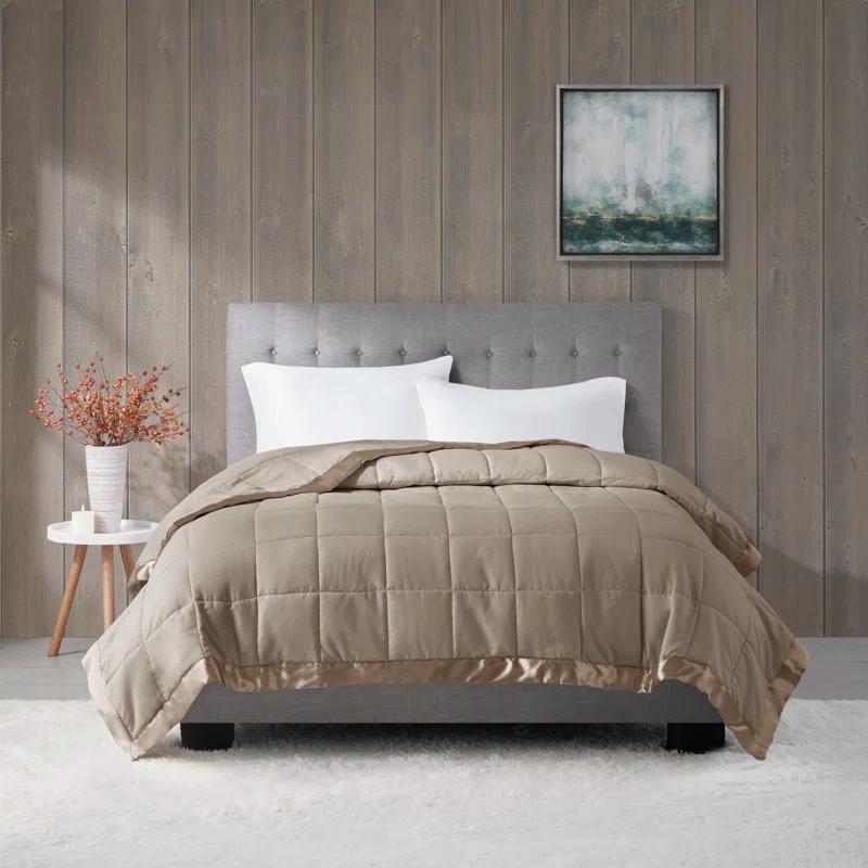 Madison Park Lightweight Down Alternative Blanket with Satin Trim