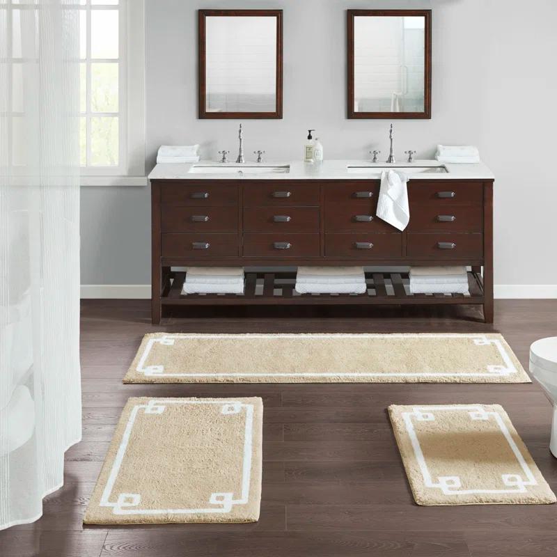 Madison Park 100% Cotton Tufted Bath Rug with Non-Slip Backing