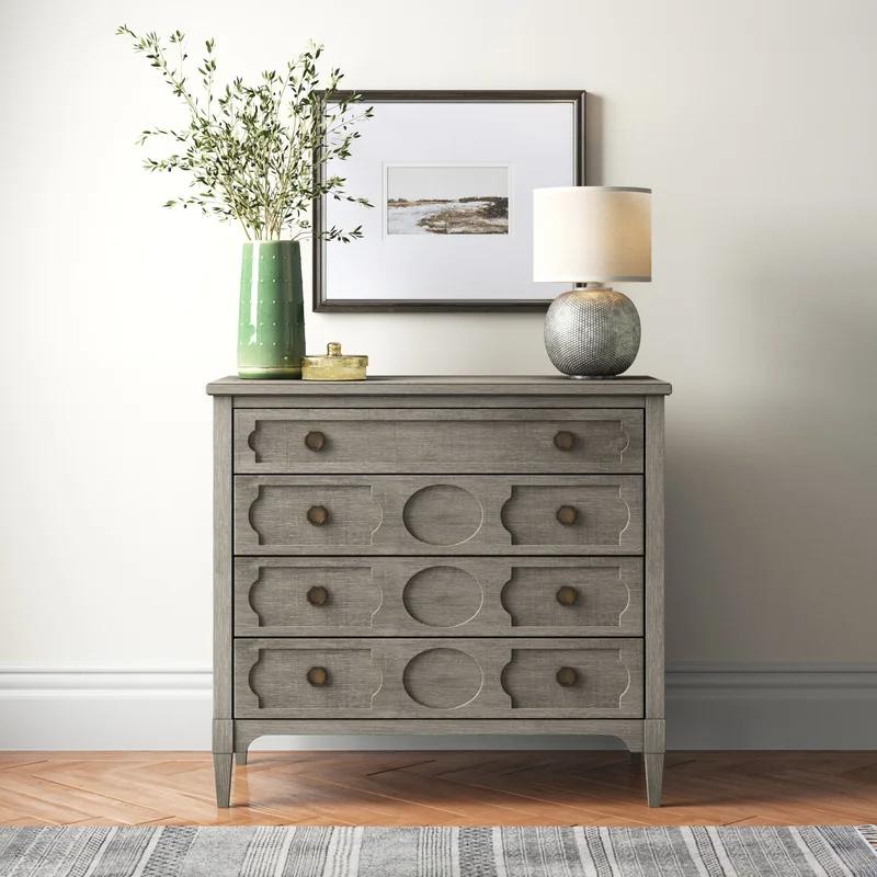 Transitional Smoke on the Water 4-Drawer Oak Dresser