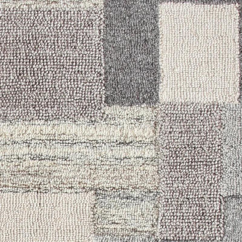 Handmade Geometric Tufted Wool Gray Rectangular 8' x 10' Rug