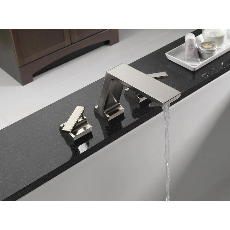 Sleek Stainless Steel 7" Modern Widespread Deck Mounted Faucet