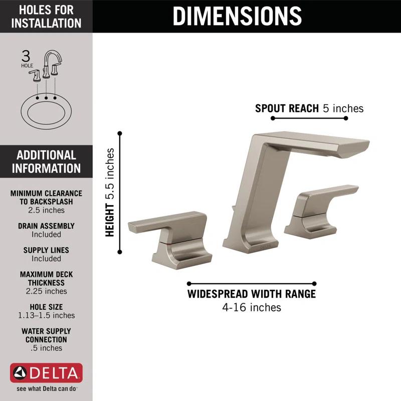 Pivotal Widespread Bathroom Faucet with Drain Assembly