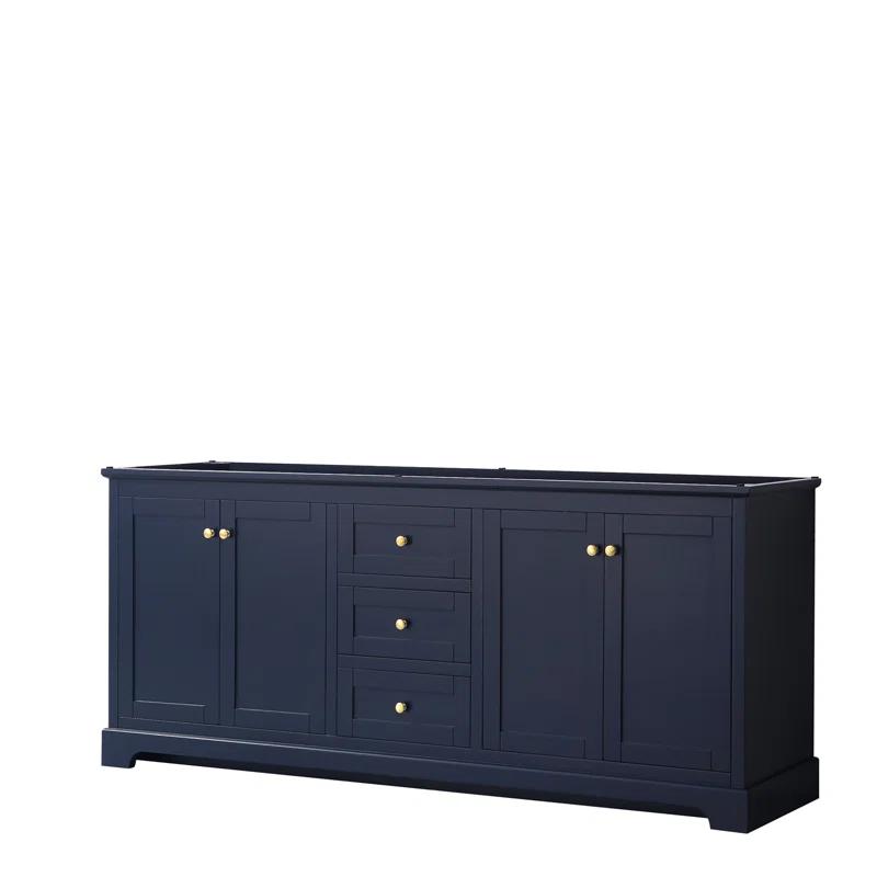 Wyndham Collection Avery 80'' Double Bathroom Vanity with Marble Top with Mirror