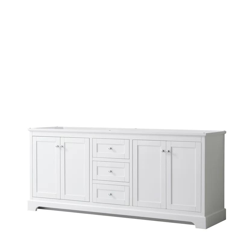 Wyndham Collection Avery 80'' Double Bathroom Vanity with Marble Top with Mirror