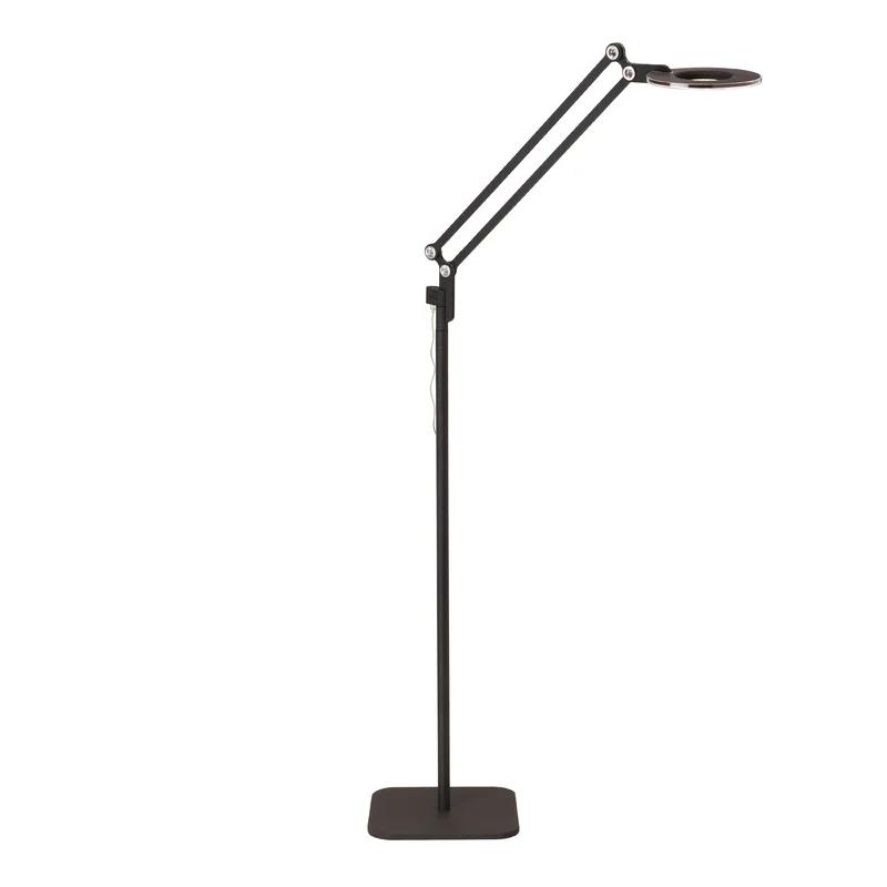 Edison Adjustable Black Small LED Task Floor Lamp