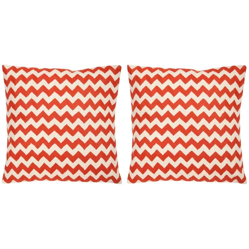 Safavieh Embroidered Canvas Reversible Throw Pillow (Set of 2)