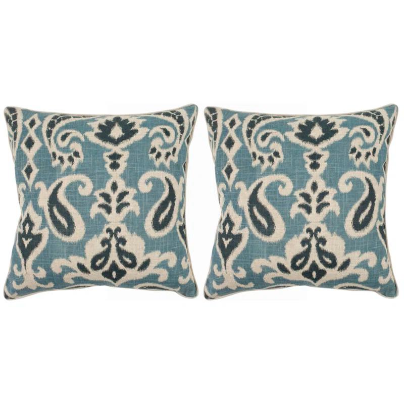 Brian Paisley Feather Linen Reversible Throw Pillow (Set of 2)