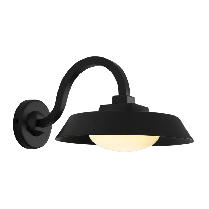 Farmhouse Textured Black LED Outdoor Sconce with Glass Diffuser