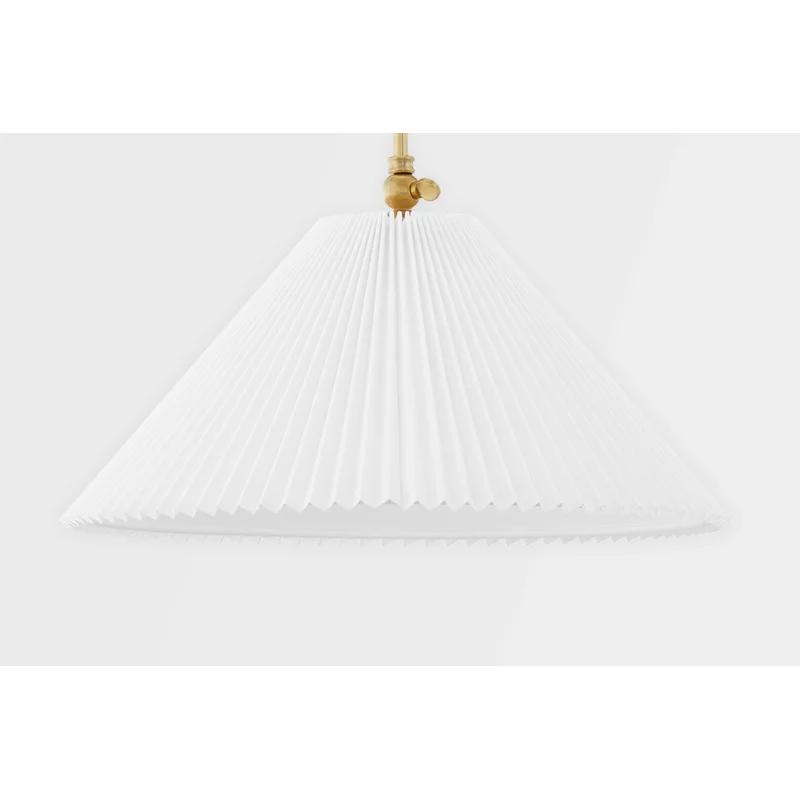 Elyna Opal Shade Aged Brass 1-Light Dimmable Plug-In Sconce