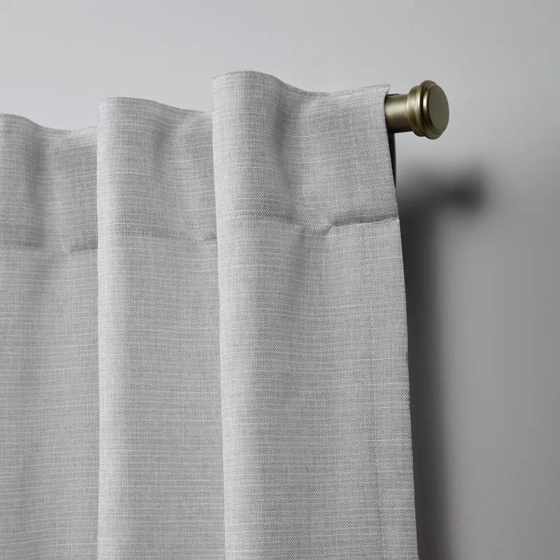 Nicole Miller Nicole Miller Faux Linen Slub Textured Hidden Tab/Rod Pocket Top Light Filtering Curtain Panel Pair (Set of 2)