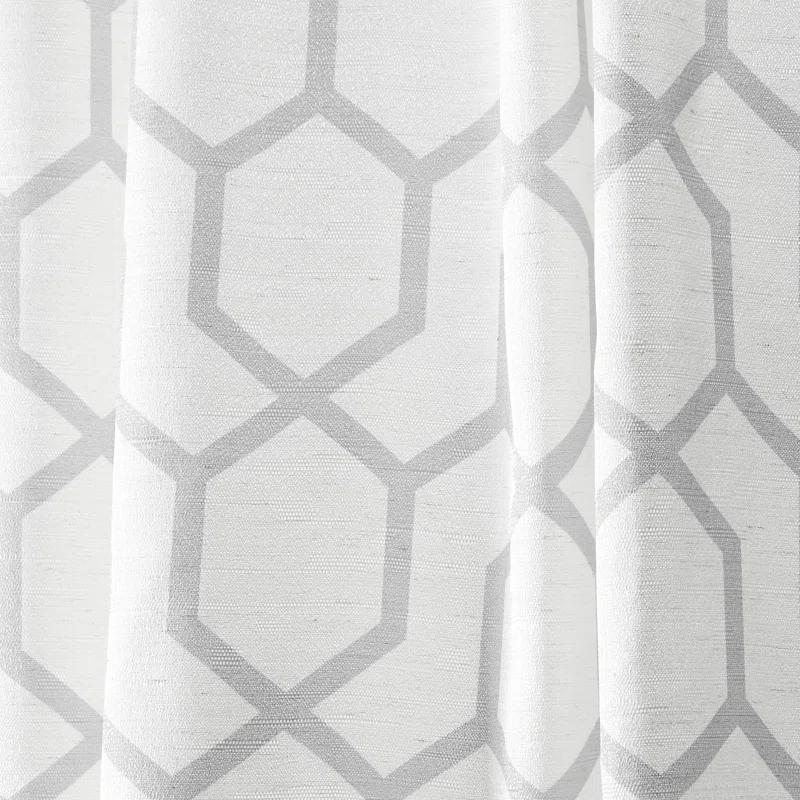 Nicole Miller Nicole Miller Hexa Geometric Print Hidden Tab/Rod Pocket Top Light Filtering Curtain Panel Pair (Set of 2)