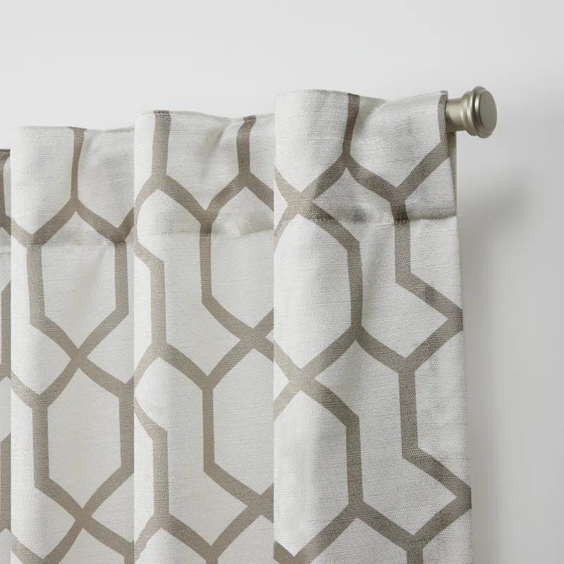 Nicole Miller Nicole Miller Hexa Geometric Print Hidden Tab/Rod Pocket Top Light Filtering Curtain Panel Pair (Set of 2)