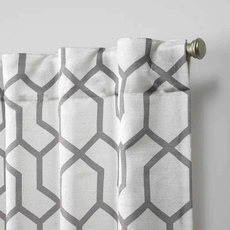 Nicole Miller Nicole Miller Hexa Geometric Print Hidden Tab/Rod Pocket Top Light Filtering Curtain Panel Pair (Set of 2)