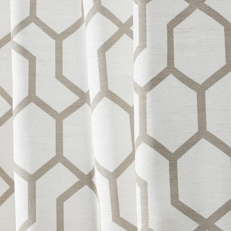 Nicole Miller Nicole Miller Hexa Geometric Print Hidden Tab/Rod Pocket Top Light Filtering Curtain Panel Pair (Set of 2)