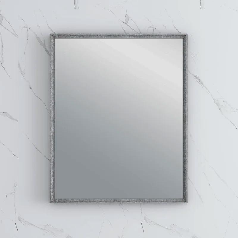 Formosa Ash Finish 32" x 26" Solid Acacia Wood Bathroom Vanity Mirror