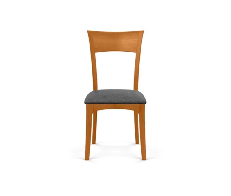 Ingrid Ebony Leather and Natural Cherry Wood Side Chair