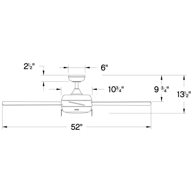 Marcin 52'' 5 Blade Ceiling Fan with LED Light Kit