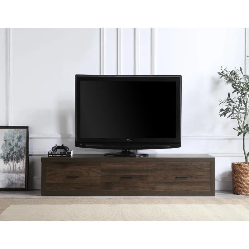 Harel 62'' Walnut Finish Media Console with Storage Cabinet