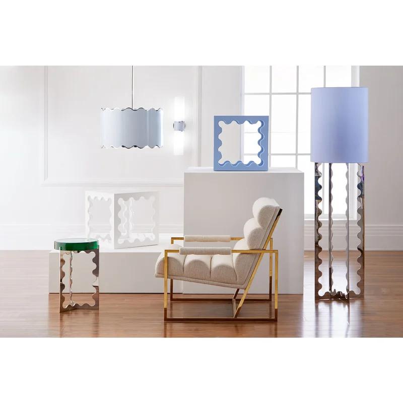 Blue and Nickel 2-Light Frosted Glass Sconce