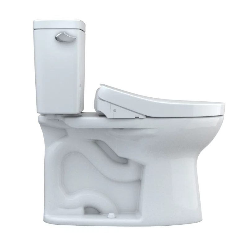 Modern White Vitreous China Elongated Two-Piece High-Efficiency Toilet