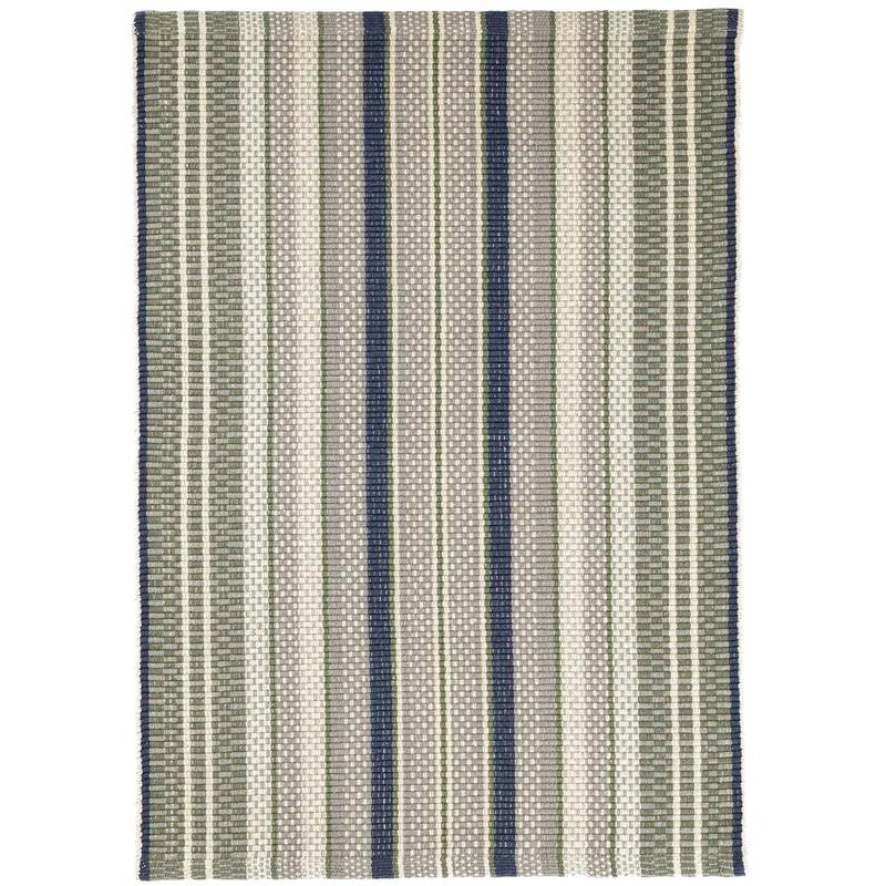 Handwoven Gray Stripe Cotton Flatweave Rug 2' x 3'