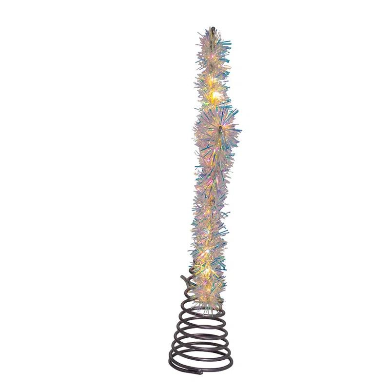 Kurt Adler 12.2 Inch Tinsel Star Tree Topper with RGB LED Lights