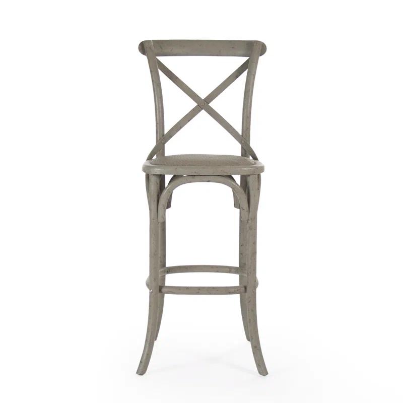 Zentique Parisienne Cafe Counter Stool with Solid Wood Frame