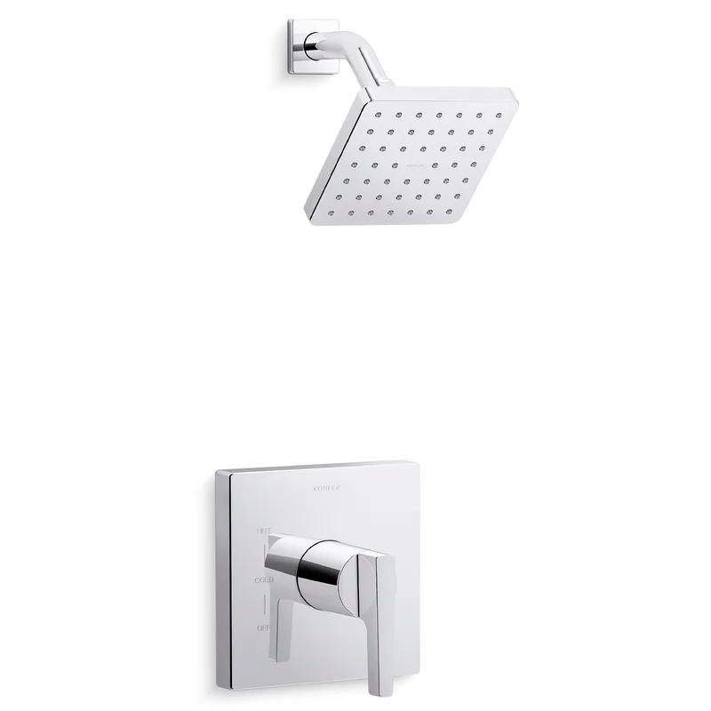 Honesty Square Chrome 4" Wall Mounted Shower Head with ADA Compliance