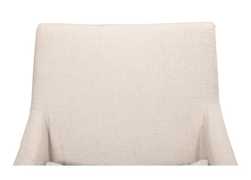 Transitional Beige Skirted Arm Chair with Matching Kidney Pillow