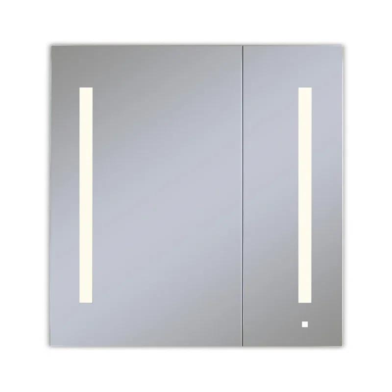 AiO Recessed Frameless Medicine Cabinet with 3 Adjustable Shelves and LED Lighting