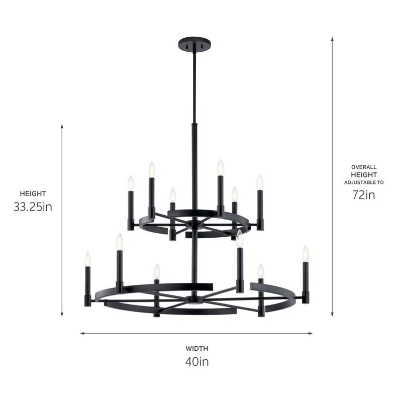Kichler Lighting Tolani 12 - Light Chandelier in  Black