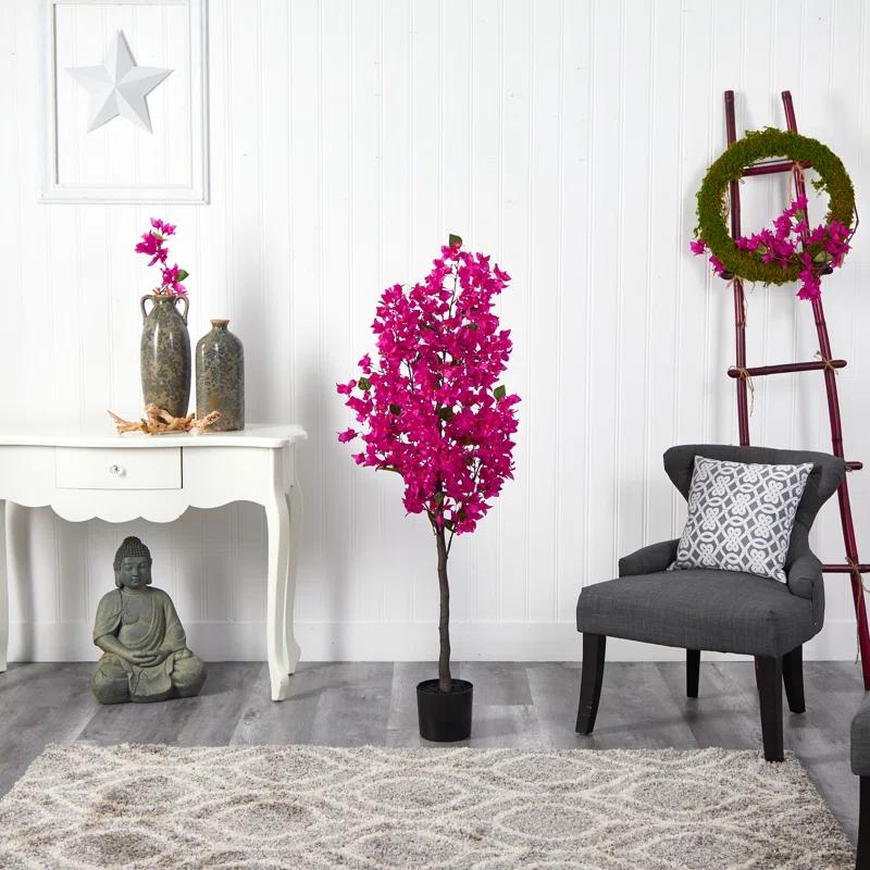 Primrue Faux Flowering Tree in Planter