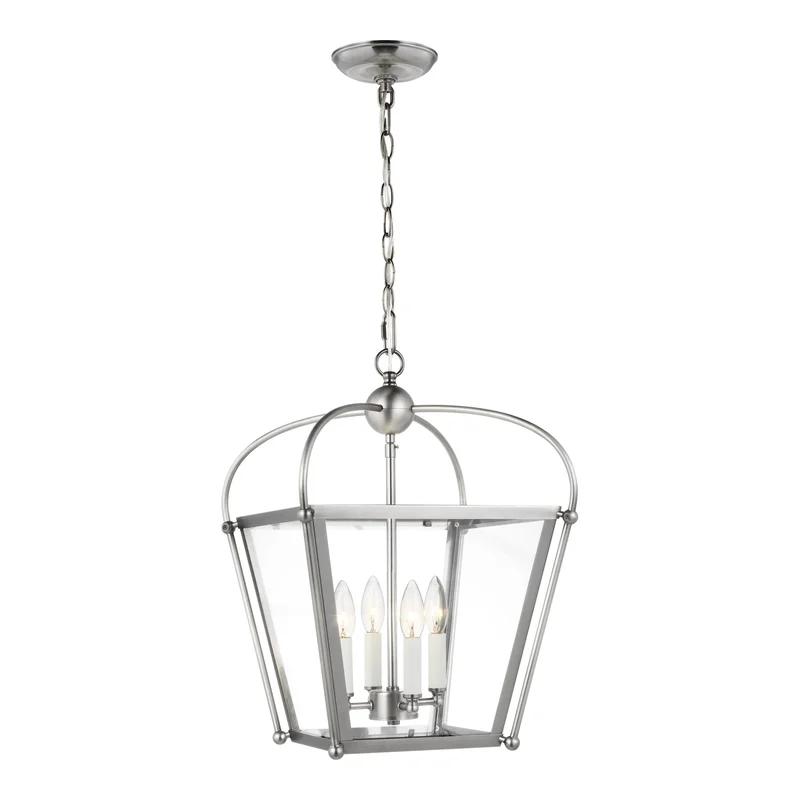 Charleston Satin Brass 4-Light Indoor/Outdoor Glass Pendant