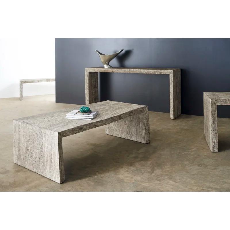 Transitional Gray 66" Solid Wood Rectangular Console Table