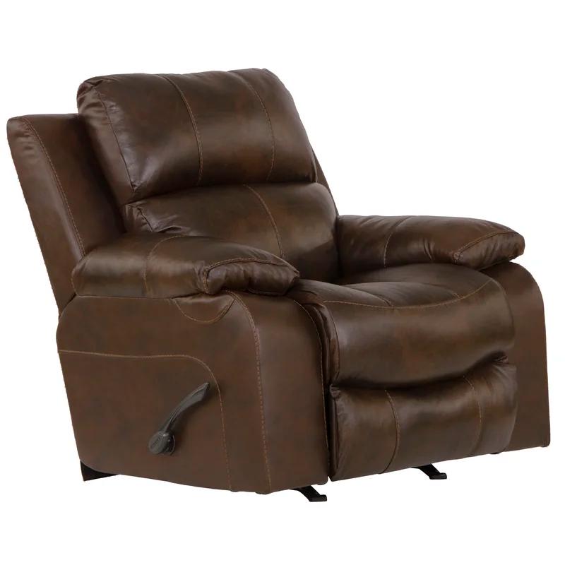 Positano Transitional Cocoa Brown Leather Rocker Recliner