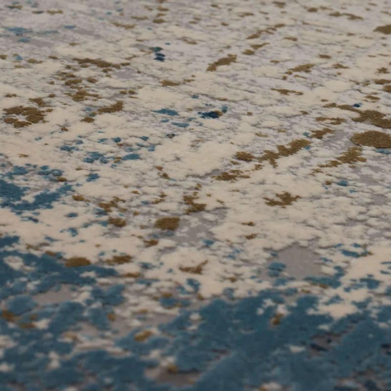 Marseille Blue/Gray/Brown Modern Abstract Area Rug