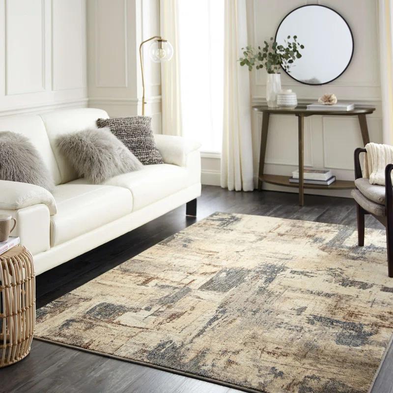 Karastan Treviso Abstract Gray/Beige Area Rug