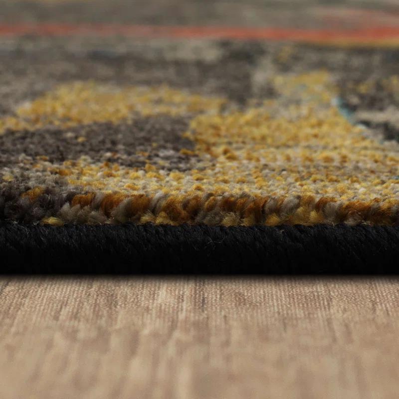 Karastan Karastan Brown/Blue/Black Modern Abstract Area Rug